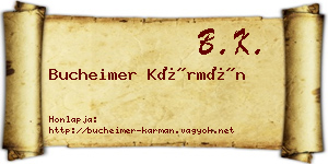 Bucheimer Kármán névjegykártya
